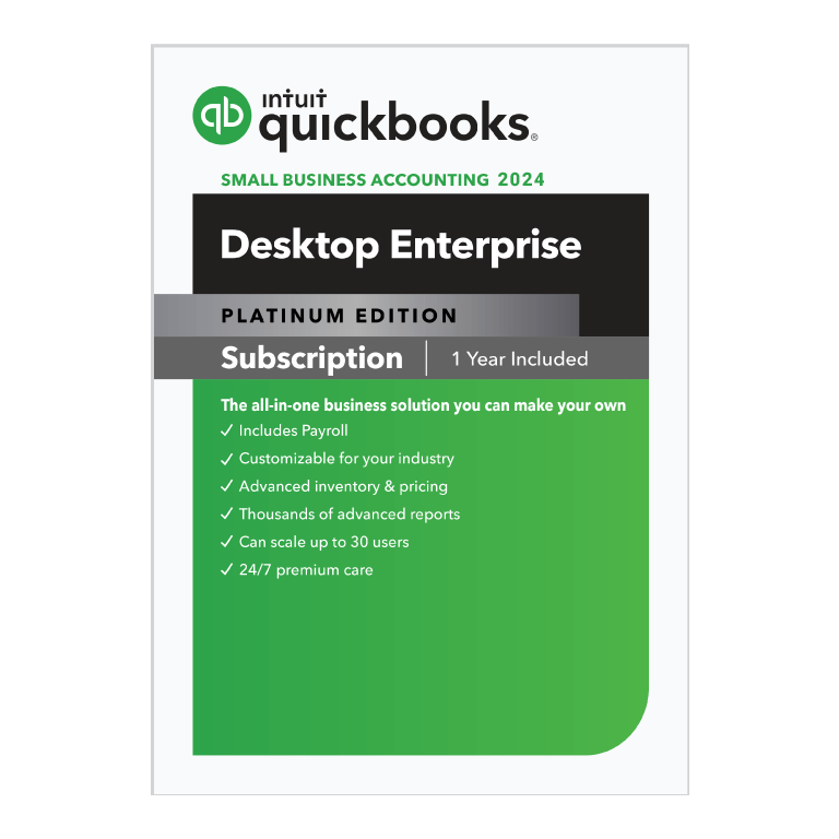 Intuit QuickBooks Desktop Enterprise 2024 Platinum Accounting