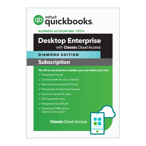 Intuit QuickBooks Desktop Enterprise 2024 Diamond with Classic Cloud