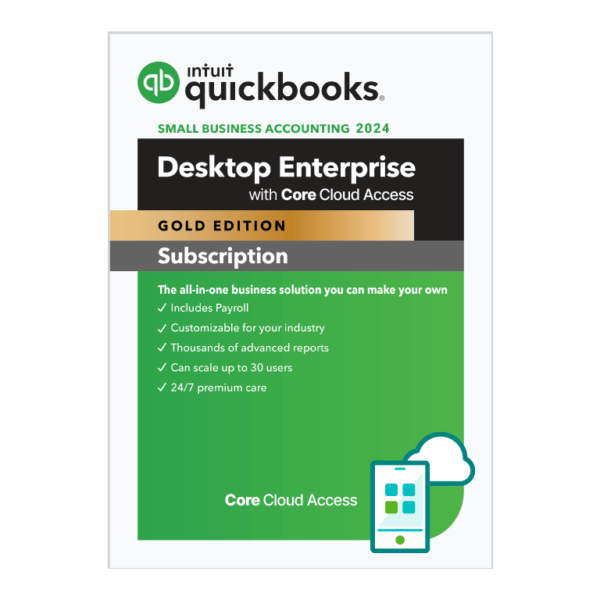 Intuit QuickBooks Desktop Enterprise 2025 Gold with Core Cloud Access