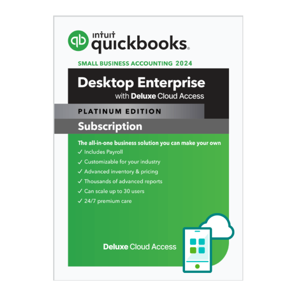 Intuit QuickBooks Desktop Enterprise 2024 Platinum with Deluxe Cloud